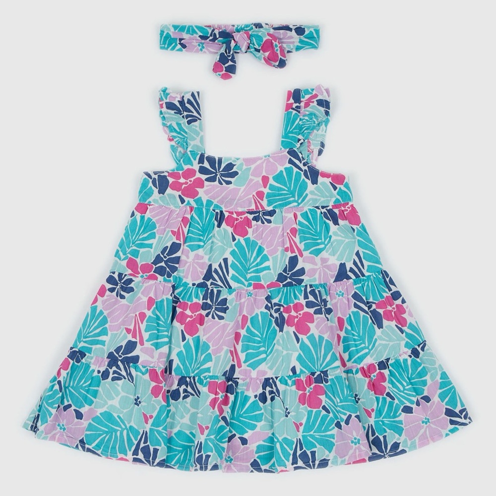 Baby Gap Floral Dress with Headband Size 18-24 months